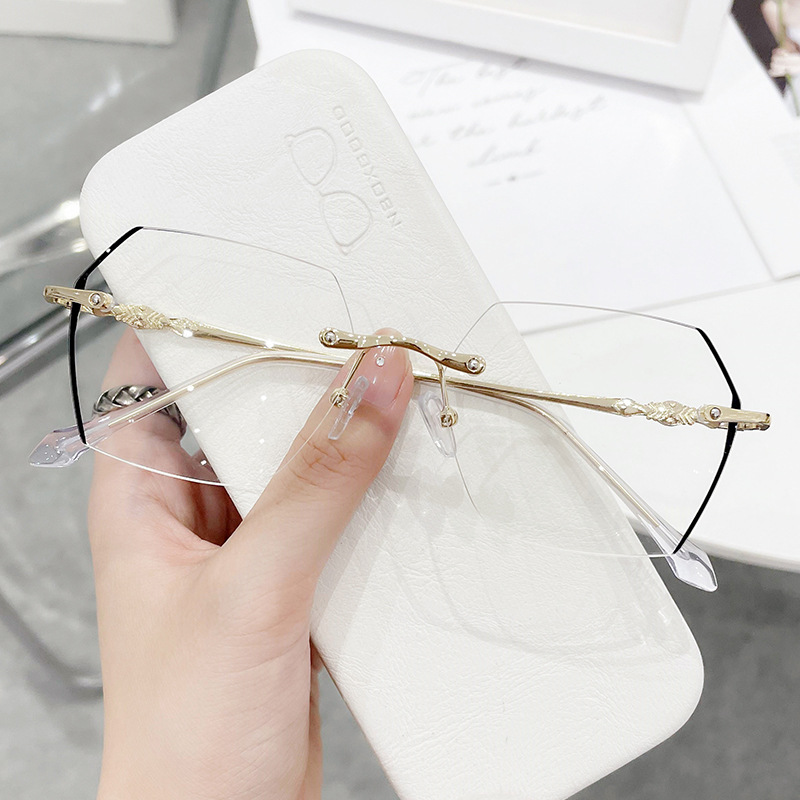 Gaming Glasses Blue - 무테 근시 안경 여성 빈티지 블루