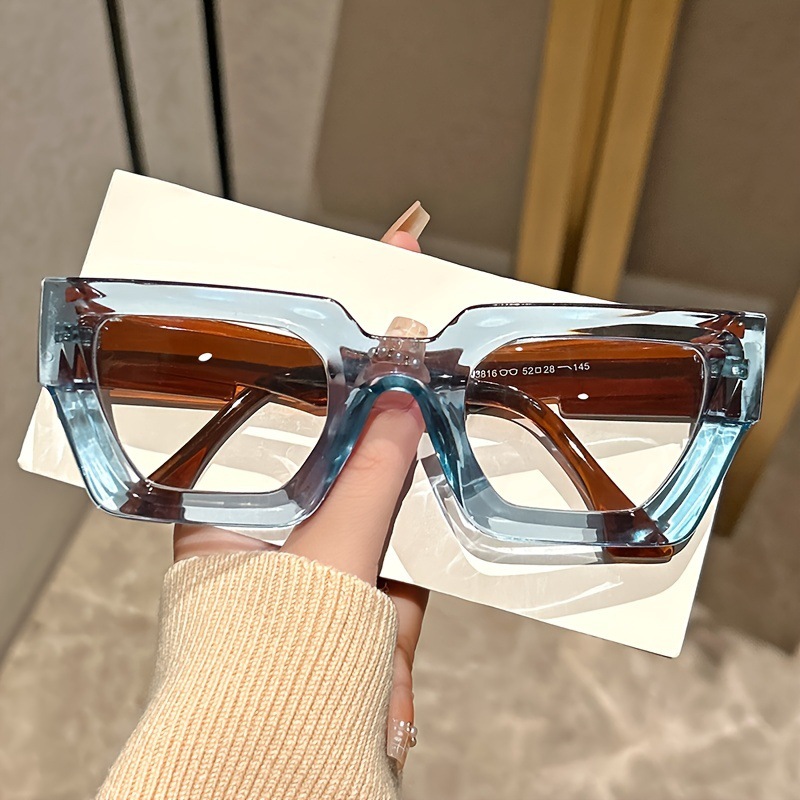 Gaming Glasses Blue - 새로운 유행 두꺼운 프레임 사각 안경,