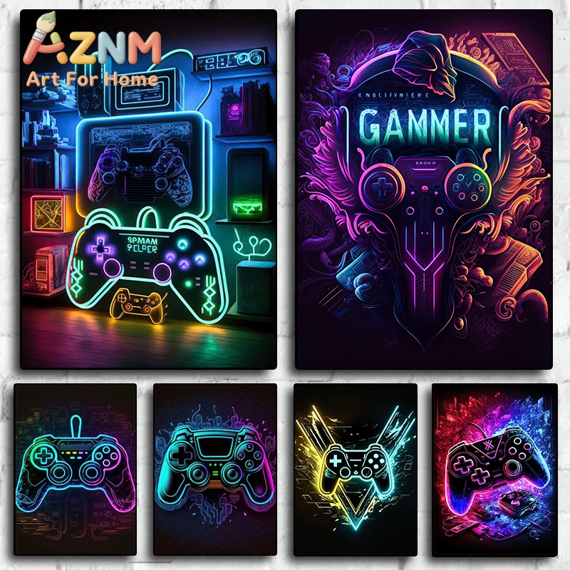 Esports In Gaming - 모던 네온 팝 쿨 게이밍 벽