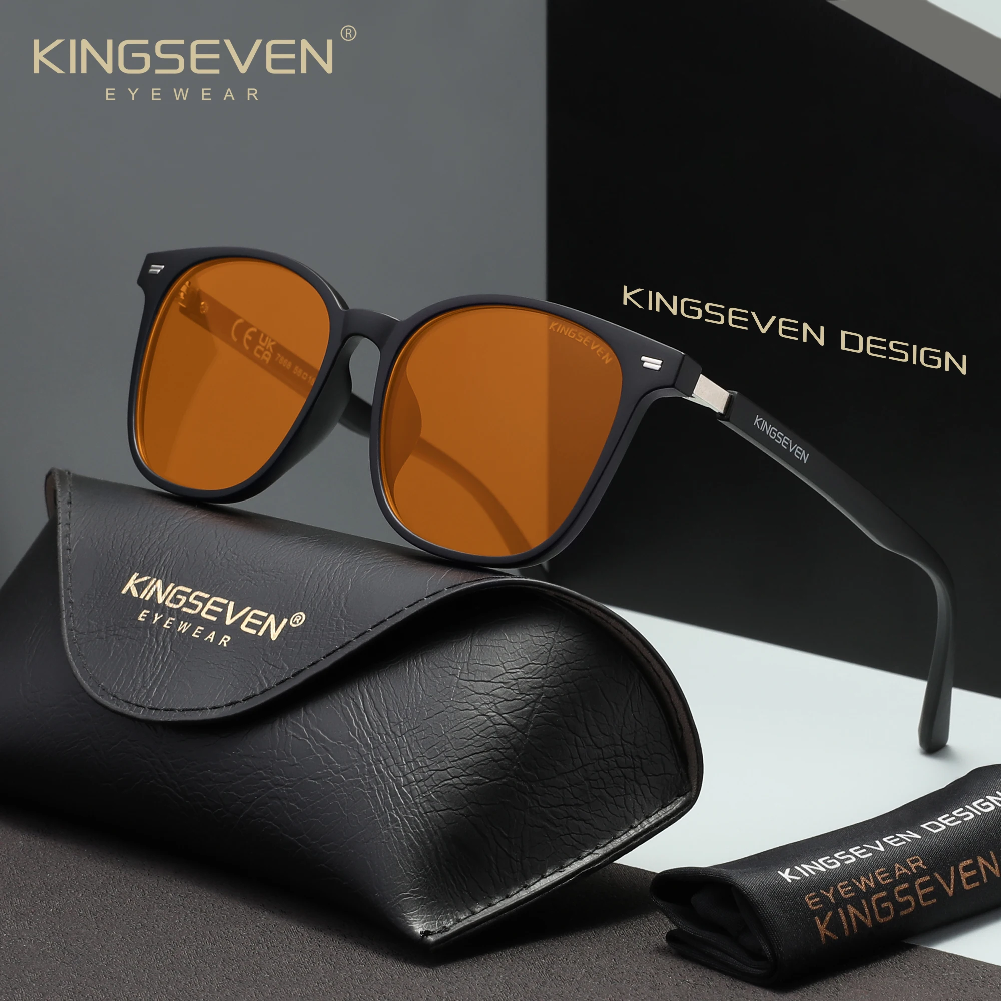 Gaming Glasses Blue - KINGSEVEN 레트로 블루 블로킹 안경 남성/여성