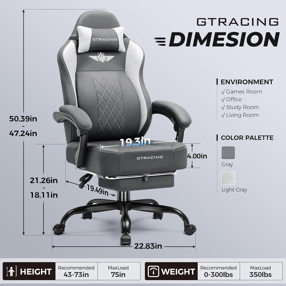 인체공학적 하이백 게이밍 의자 (통기성 원단, 요추 지 - Gaming & Esports District 리뷰 및 가격