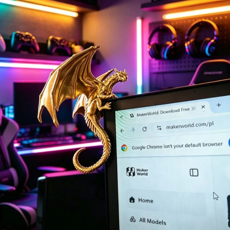 멋진 눕는 용 피규어 모니터 장식품, e스포츠 설정을  - Esports Gaming Setup 리뷰 및 가격