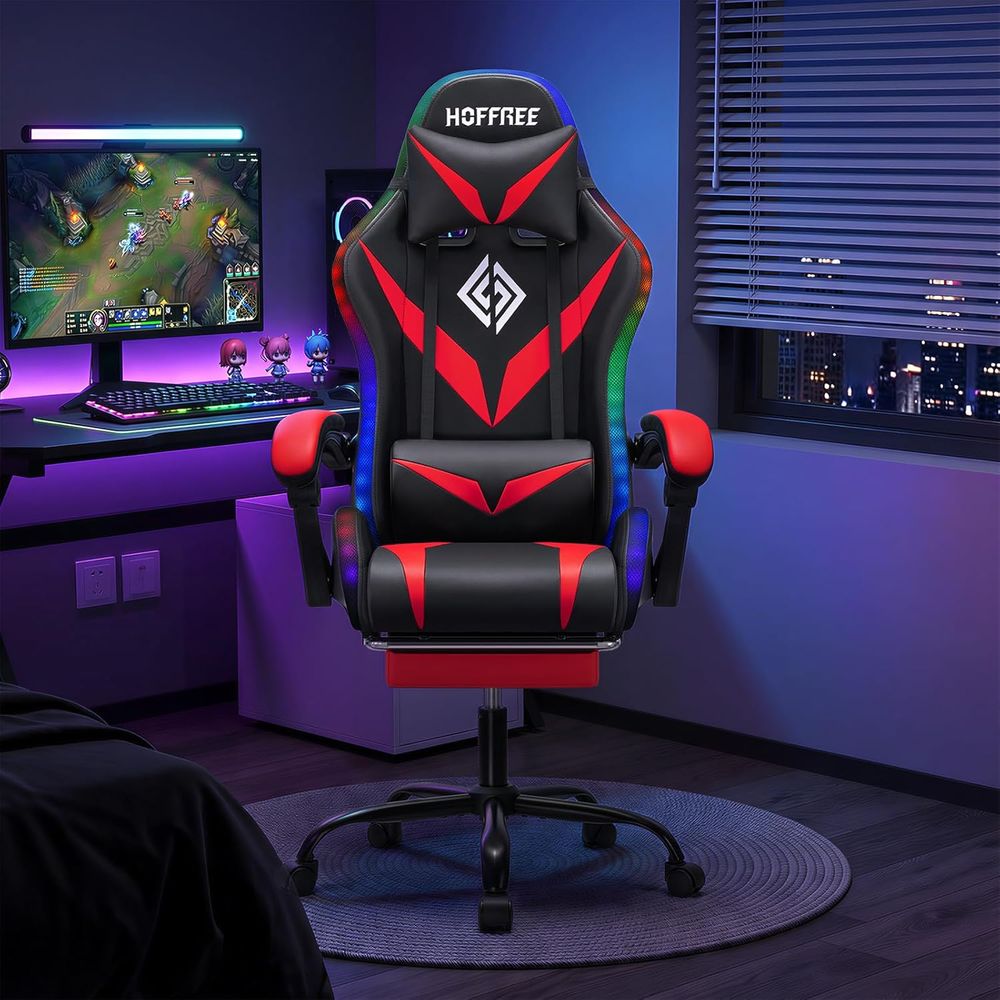 인체공학적 하이백 게이밍 의자(마사지 기능, LED 조 - Gaming & Esports District 리뷰 및 가격