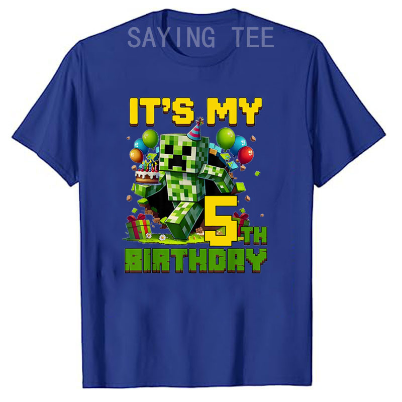 내 5번째 생일 비디오 게임 픽셀 티셔츠 남자아이 패션 - Esports Gaming Shirts 리뷰 및 가격