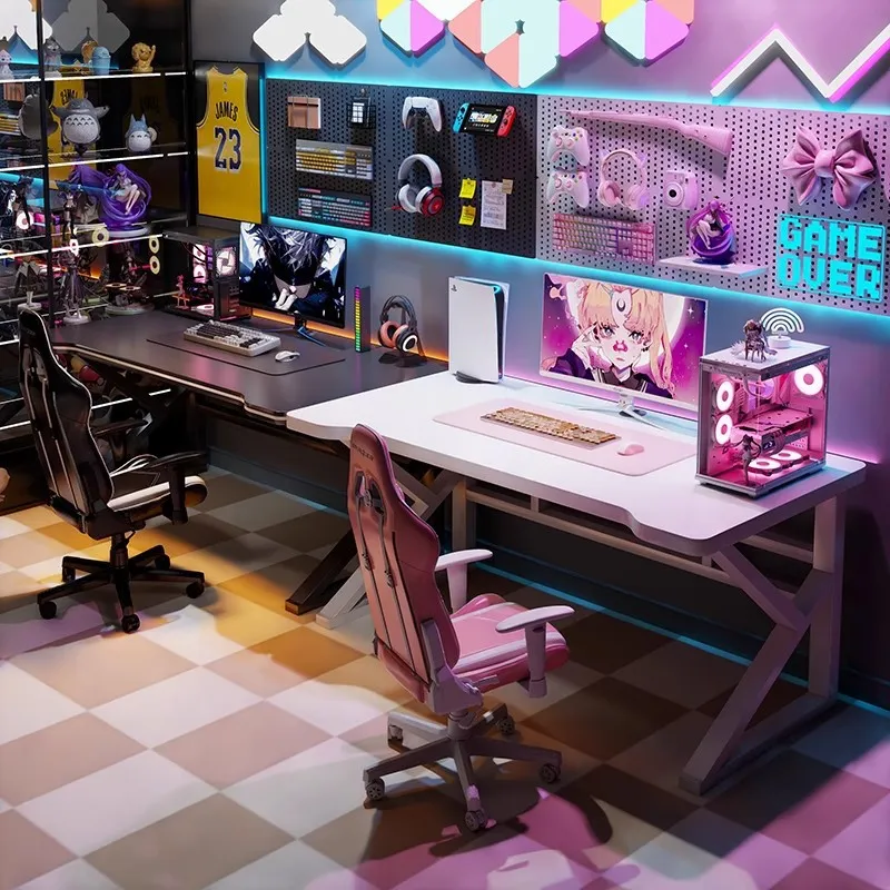 더블 E-스포츠 게이밍 책상, 가정 사무실 침실 워크벤 - Esports Gaming Setup 리뷰 및 가격