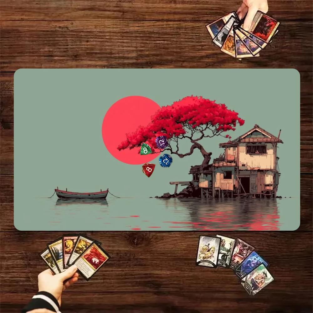 우키요에 풍경 TCG 플레이매트 레드 메이플 나무 물가 - Esports Gaming House 리뷰 및 가격